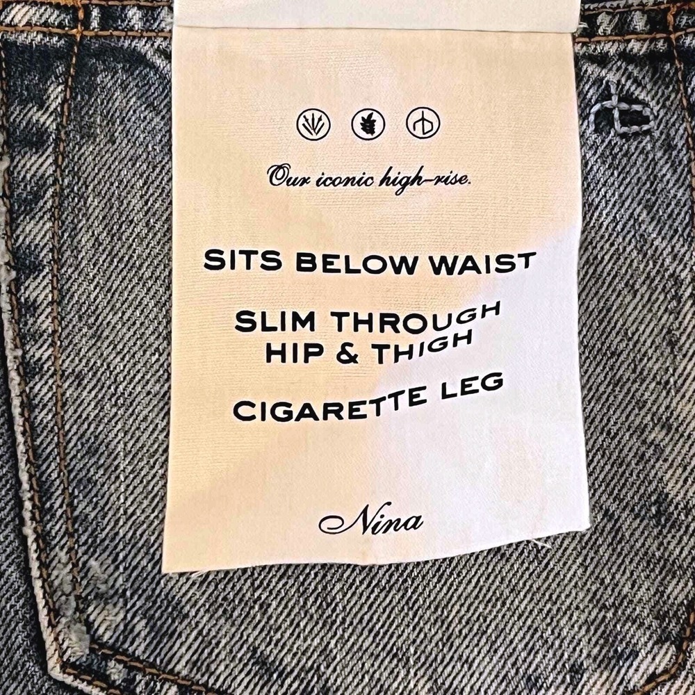 Rag & Bone "Nina" High-Rise Ankle Cigarette Jeans Dana Point Distressed 26, NWT - Picture 16 of 16